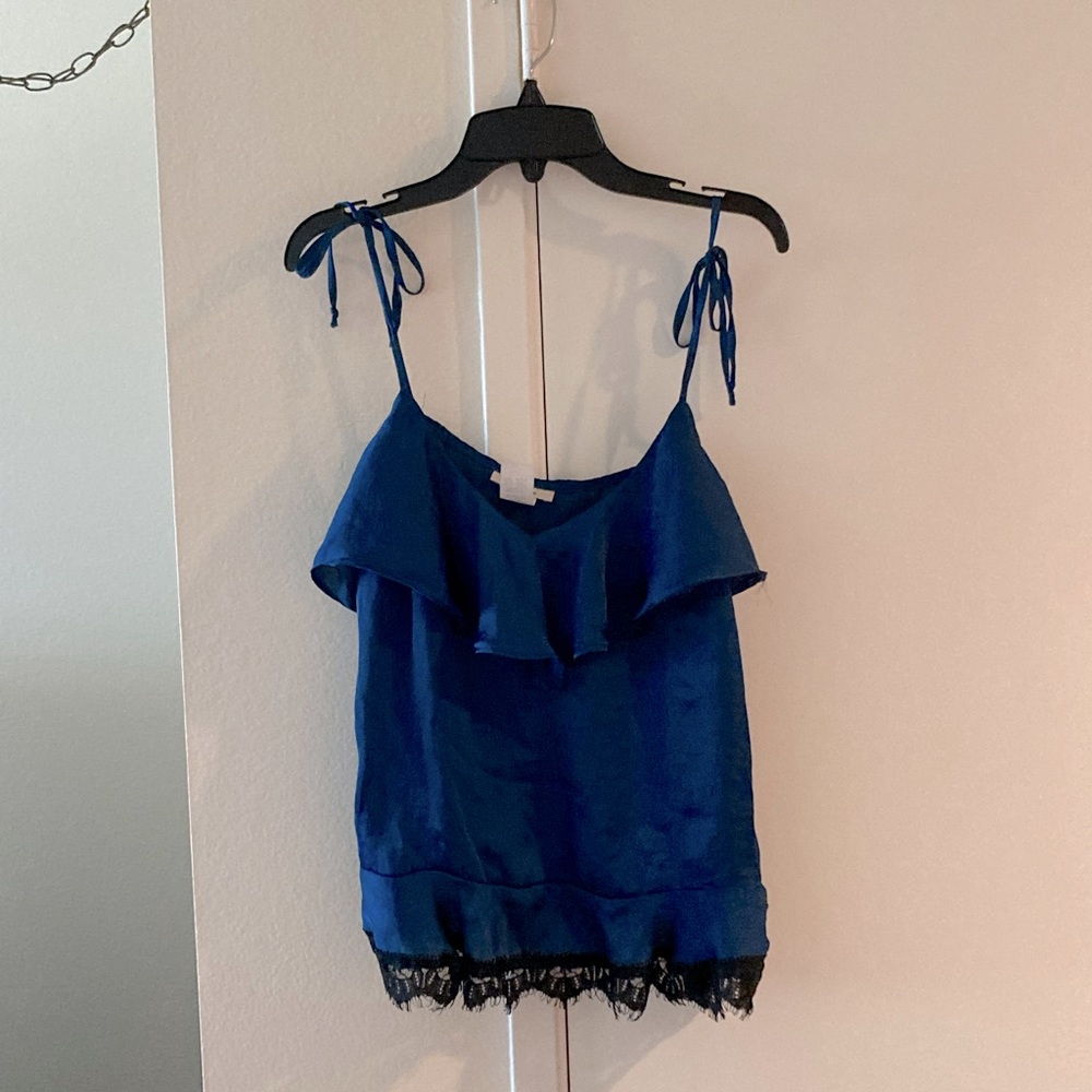 CAD RUFFLE DARK TEAL CAMISOLE SIZE M - Picture 4 of 11